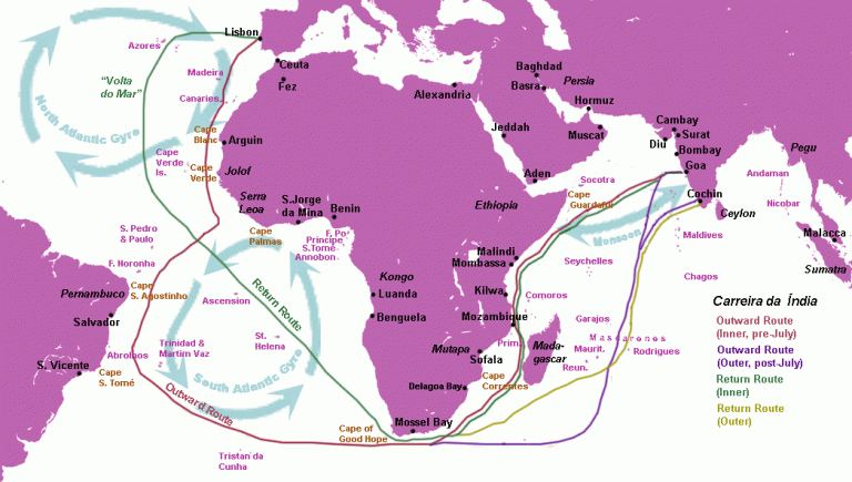 1583 Mainly Portuguese India Just World News   Map Of Portuguese Carreira Da India 768x435 